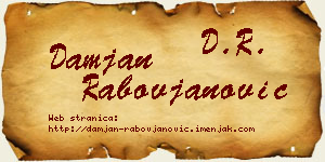 Damjan Rabovjanović vizit kartica